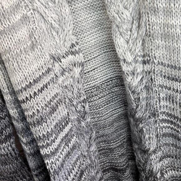 Calypso St. Barth Alpaca Chandana Cardigan XS Gray White Braid Sweater Melange - Picture 5 of 6